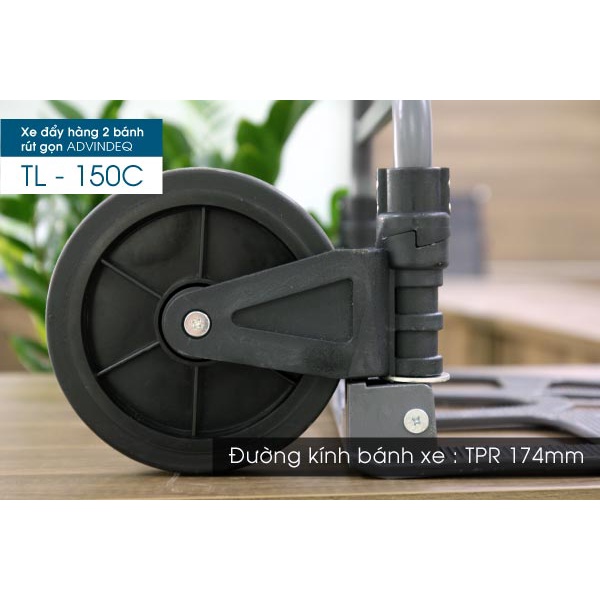 Xe đẩy hàng 2 bánh gấp gọn chở 150kg nhập khẩu ADVINDEQ TL-150C, xe kéo hàng giá rẻ , Bảo hành 1 năm