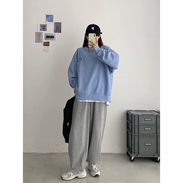 Áo sweater tăm xanh logo chất xốp mịn