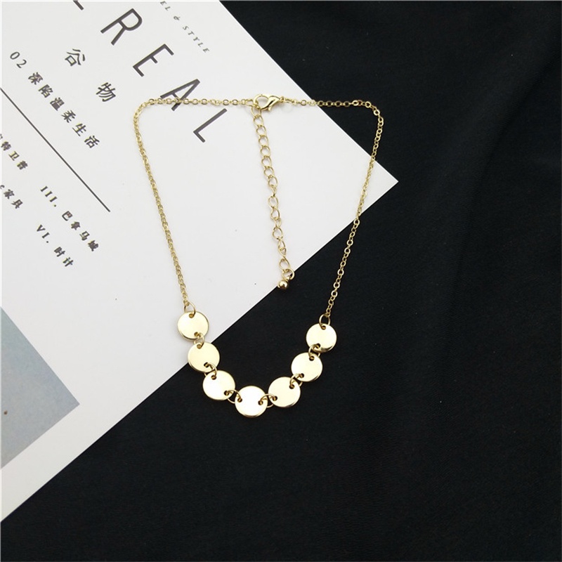 Vòng Cổ Choker Ngắn Đính Đồng Xu Vàng Kim Độc Đáo Thời Trang Cho Nữ F878