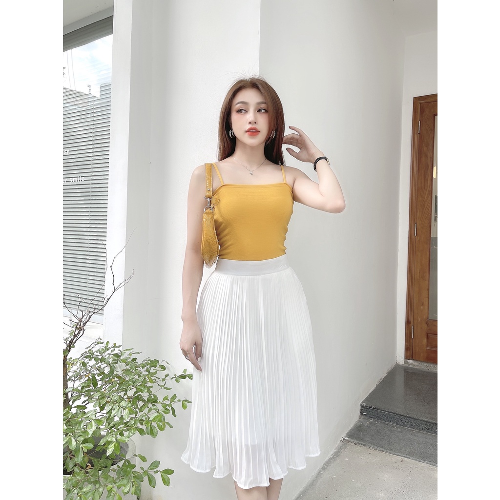 Chân váy xếp ly dáng dài midi nữ  CRAZYTEEN chất tầm ý V0026 | BigBuy360 - bigbuy360.vn