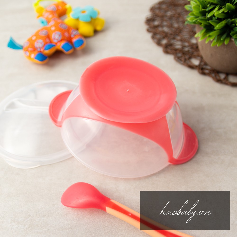 [Haobaby Shop] Bộ chén chống trượt báo nóng cho bé