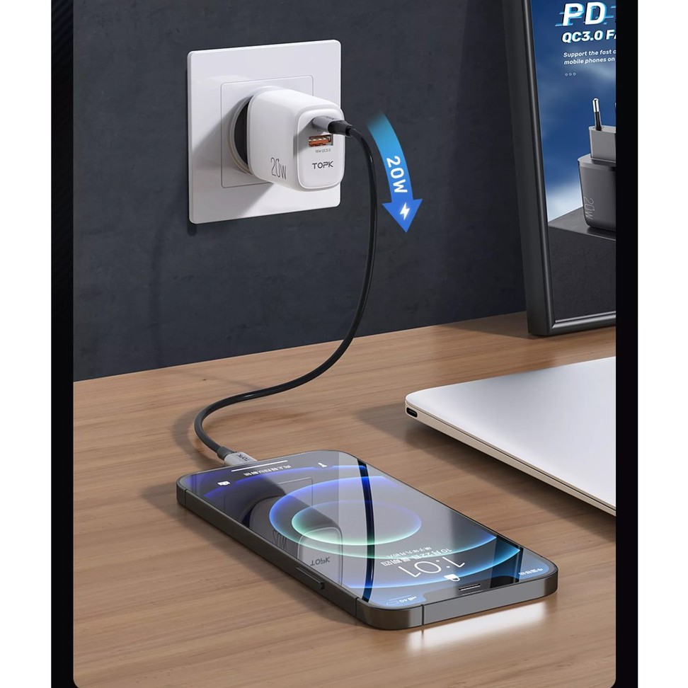 Củ Sạc Nhanh 2 cổng chuẩn PD 3.0 và QC 3.0