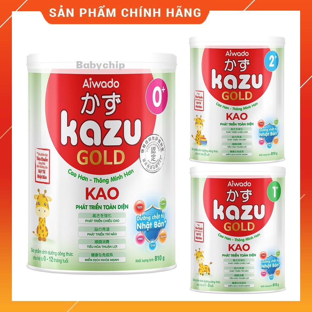 Sữa Kazu gold Kao số 0+ 1+ 2+ 810g [Date 2024]