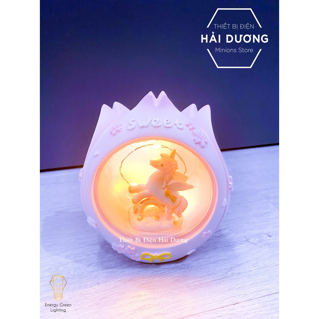 Đèn ngủ kỳ lân dễ thương W1044 - quà tặng ý nghĩa giá rẻ - trang trí căn phòng vintage - món quà cho bé ý nghĩa