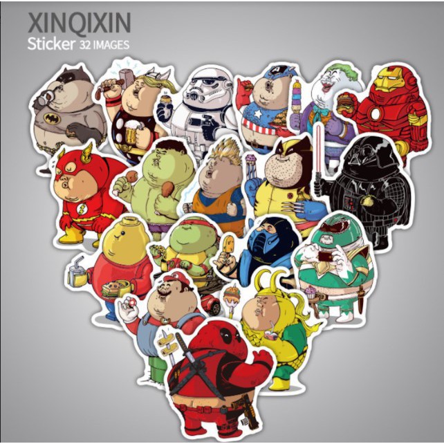 Tem dán Sticker - Fat marvel