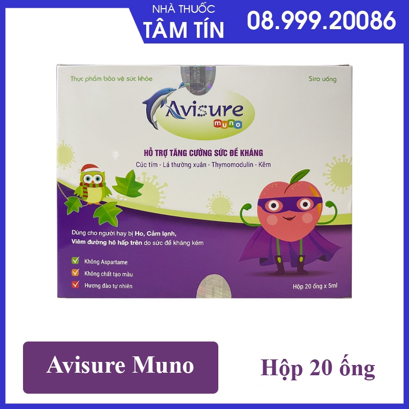 Avisure Muno - Thymodulin tăng sức đề kháng tự nhiên cho bé hộp 20 ống tiện dùng