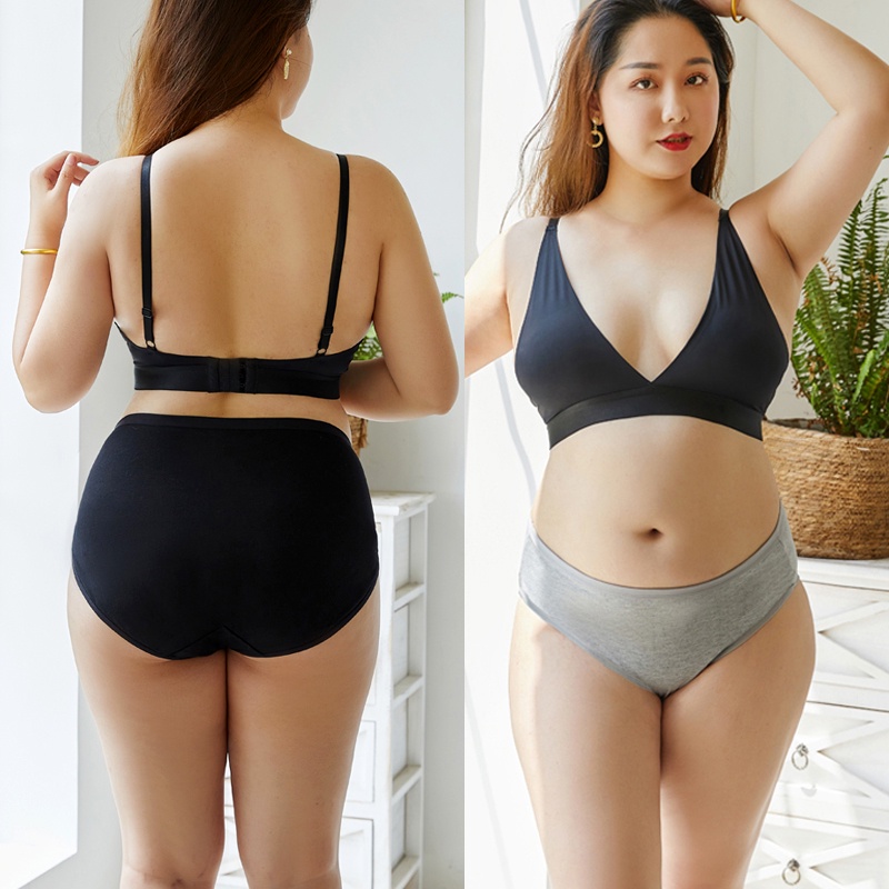 Cute Byte Quần Lót Cotton Không Đường May Lưng Cao Cỡ Lớn XL-5XL Dễ Thương Cho Nữ