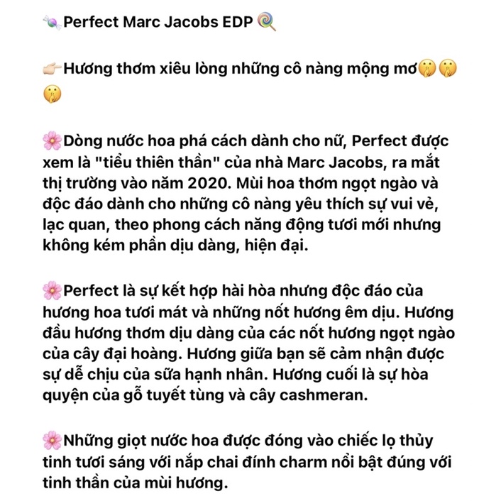 MJ PERFECT • Eau de Parfum - 10ML Nước Hoa Chính Hãng