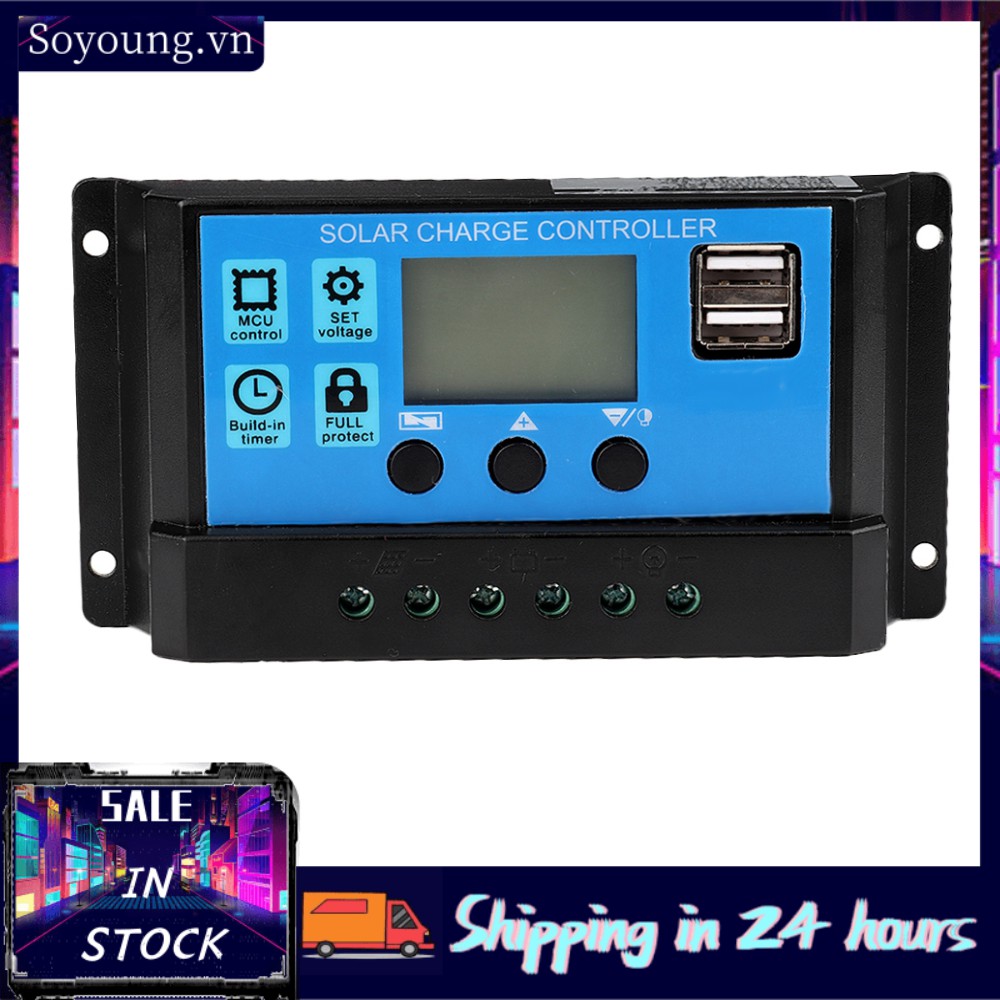 Bộ Điều Khiển Sạc Năng Lượng Mặt Trời Tự Động 60a / 50a / 40a / 30a / 20a / 10a 12v 24v