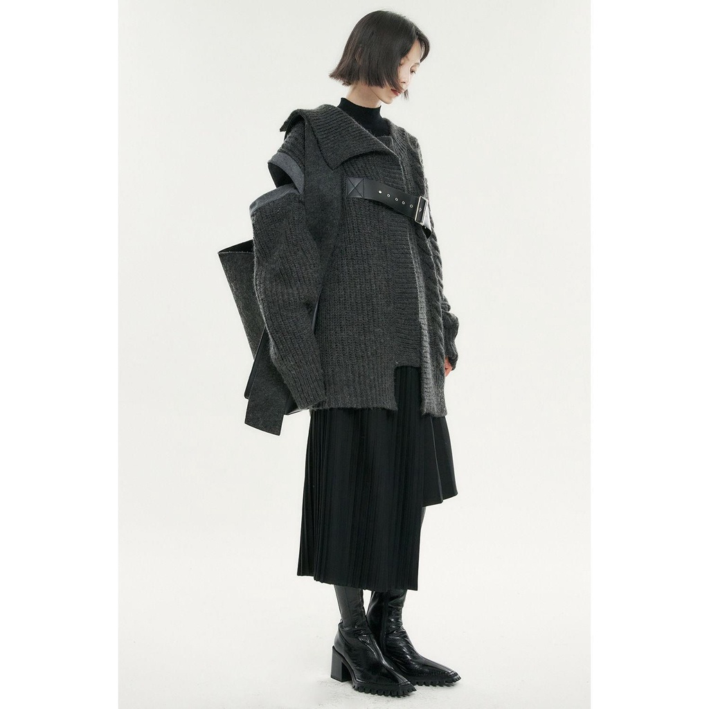 Áo khoác cardigan len dệt kim bất đối xứng 21AW [Shipped on November 26] | BigBuy360 - bigbuy360.vn