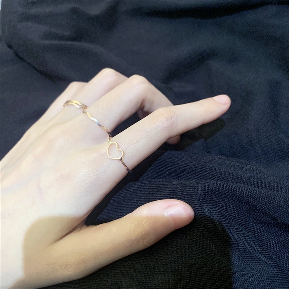 Bộ 4 nhẫn thiết kế đơn giản phong cách Hàn thời trang cho nữ