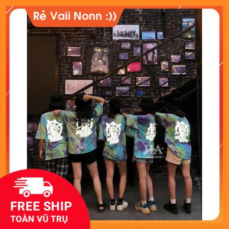 áo phông loang nhóm phản quang (nhận in theo yêu cầu) Áo loang unisex nam nữ tay lỡ nhóm lớp đồng phục phản quang 7 màu | BigBuy360 - bigbuy360.vn