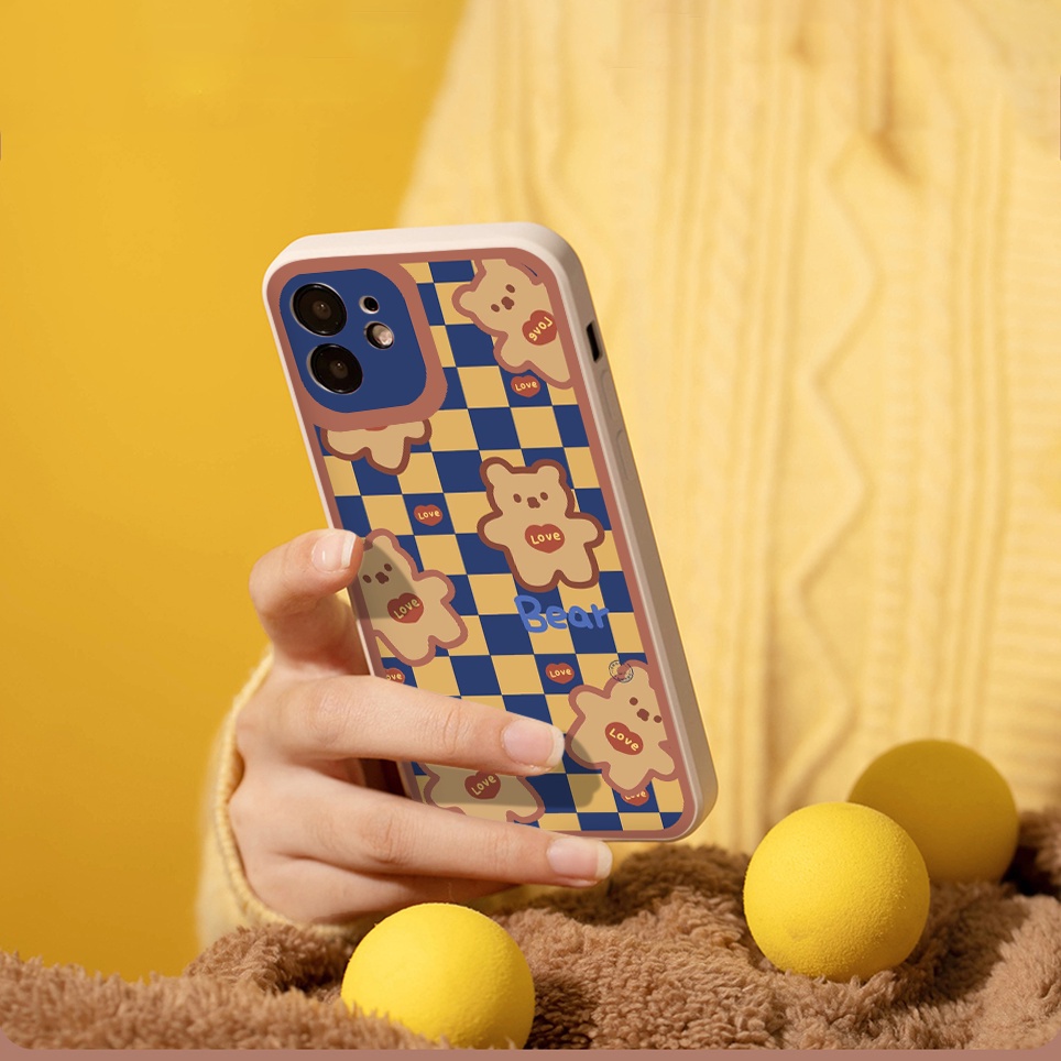 Ốp Iphone hot trend gấu caro ốp lưng 13promax 11 promax 12 pro max 6 6plus 7 plus 8 x xr xsmax