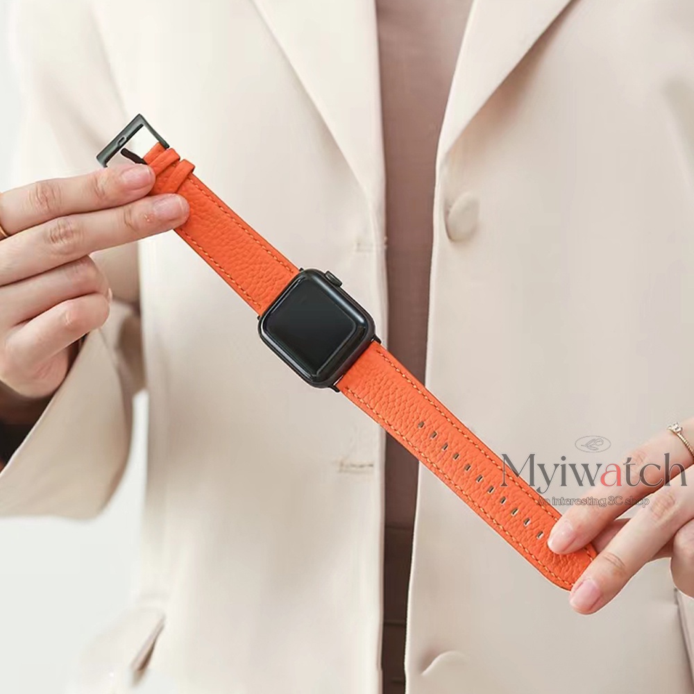 Dây Đeo Bằng Da Thật 6 Màu Tùy Chọn Cho iwatch series 7 6 5 4 SE 3 2 1 iwatch 45mm 41mm 40mm 44mm 42mm 38mm