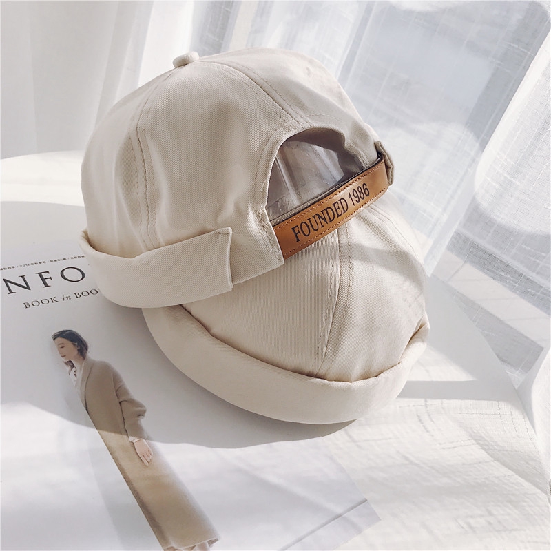 Nón Tai Bèo Chất Liệu Da Màu Trơn Phong Cách Retro 1986