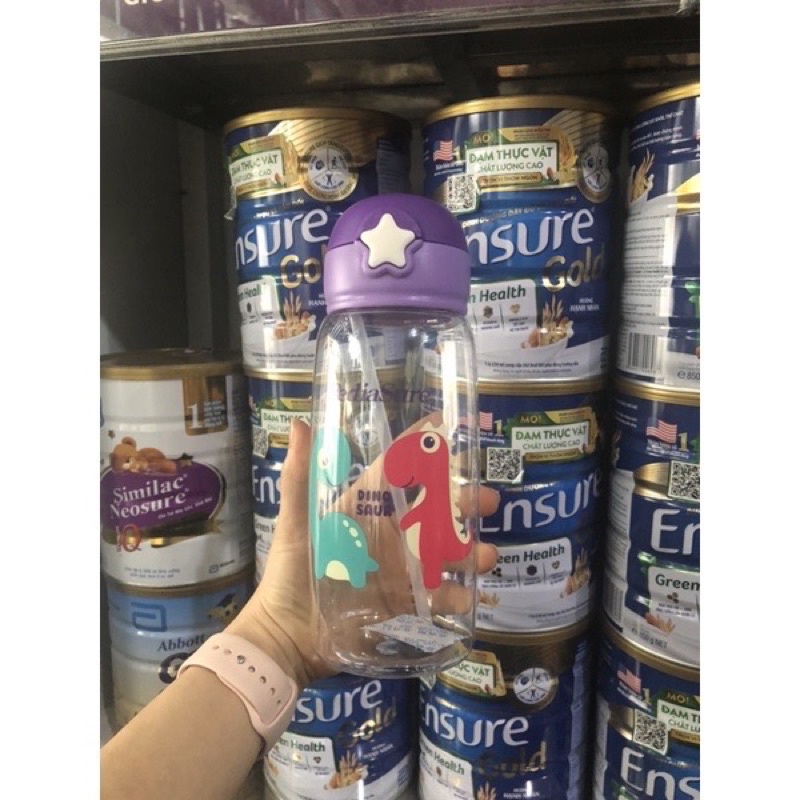 Bình nước uống có ống hút kèm túi đeo(quà tặng từ Pediasure)