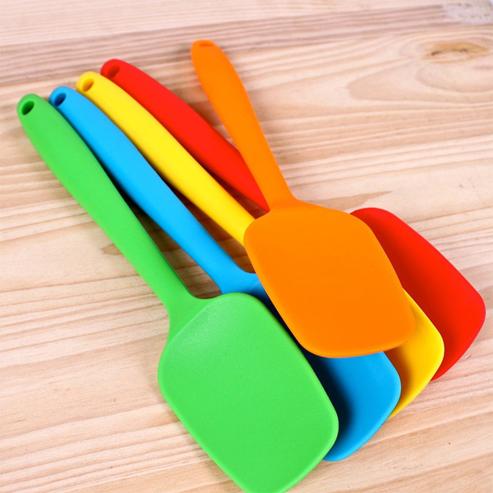 Spatula Phới Trộn Bột, Phới Dẹt Silicon - Xẻng Chiên Rán Thân Silicon Tiente