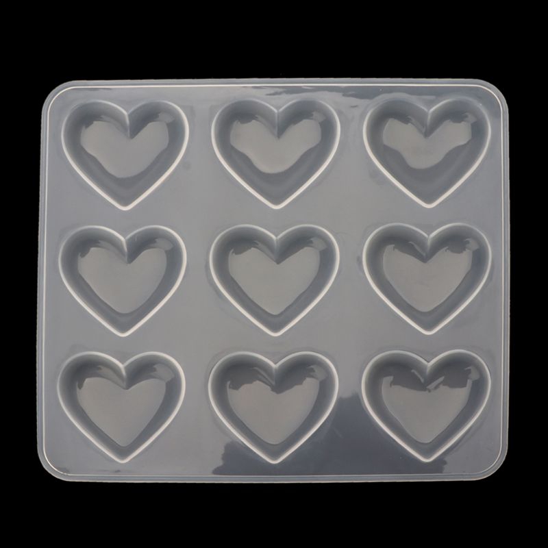 ❀AUTU 9 Cup Heart  Silicone Mould Baking Cupcake Resin Jewelry Mold
