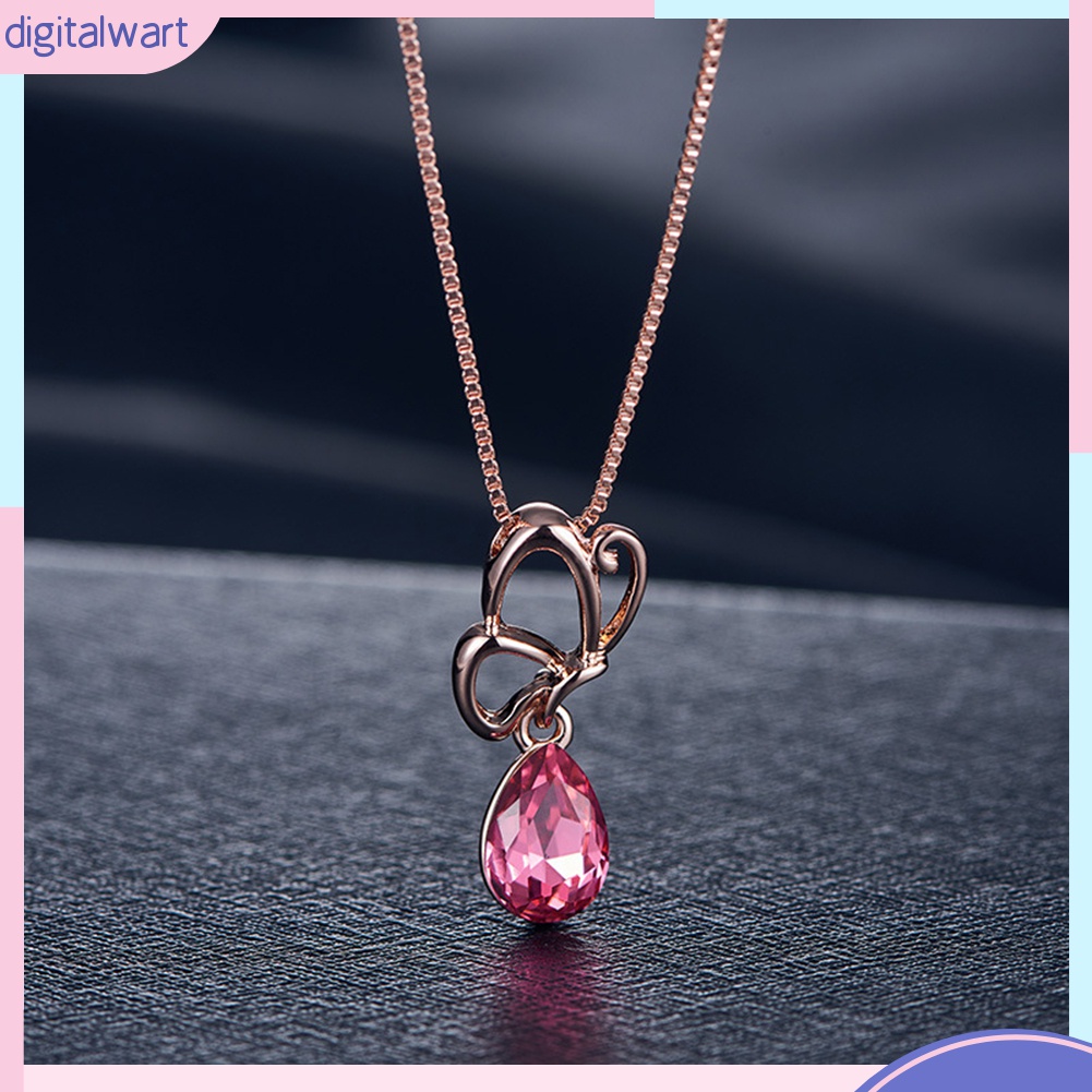 Bộ Vòng cổ + Bông Tai Đinh Tán Hình Giọt Nước &amp; Cánh Hoa Rỗng Đính Đá