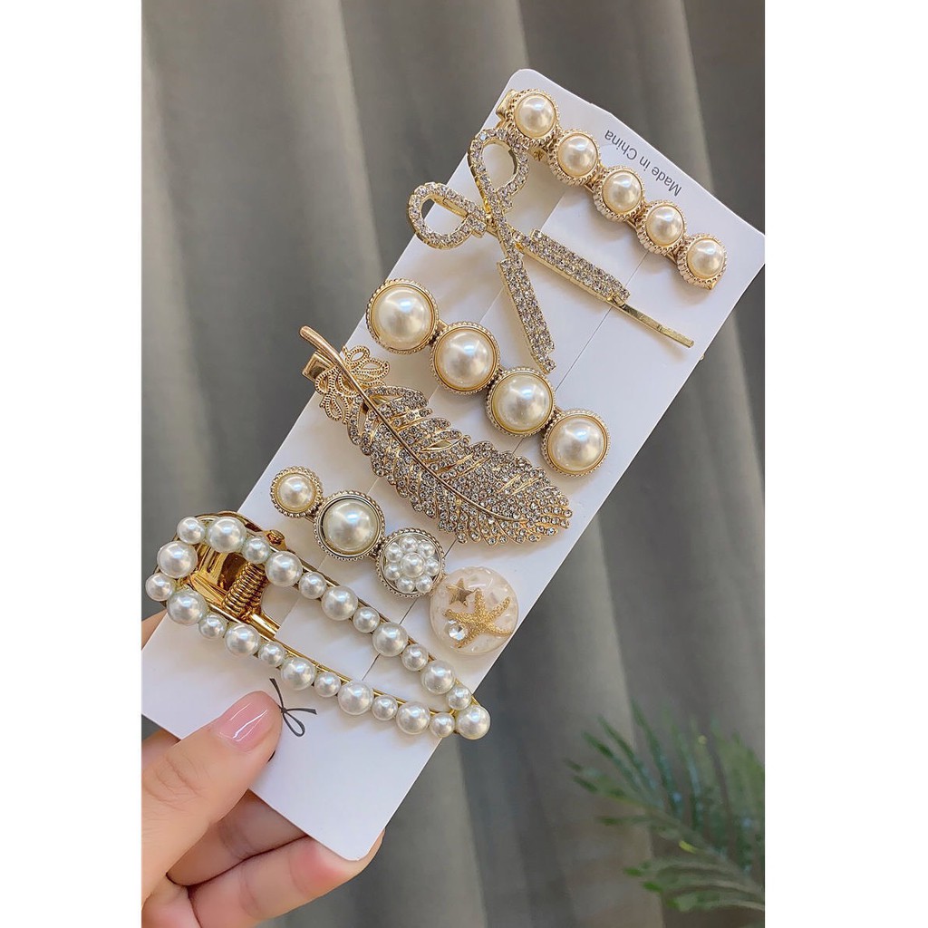 Kẹp Tóc Nữ Đẹp❤️FREESHIP❤️Kẹp tóc Hàn Quốc cao cấp đính ngọc trai nhân tạo dễ thương cho các bạn nữ mã 0011