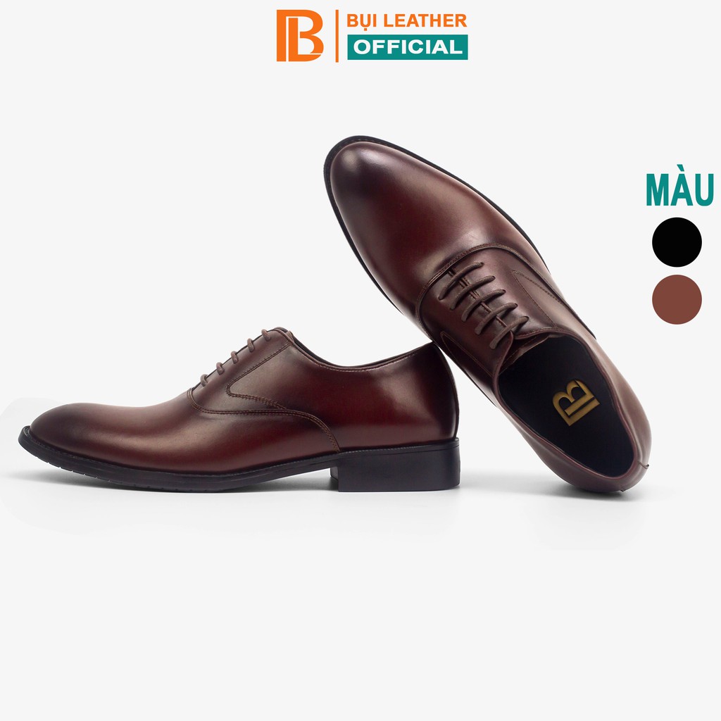 Giày nam oxford công sở da bò nappa cao cấp màu nâu G104- Bụi leather- hộp sang trọng -Bảo hành 12 tháng | BigBuy360 - bigbuy360.vn