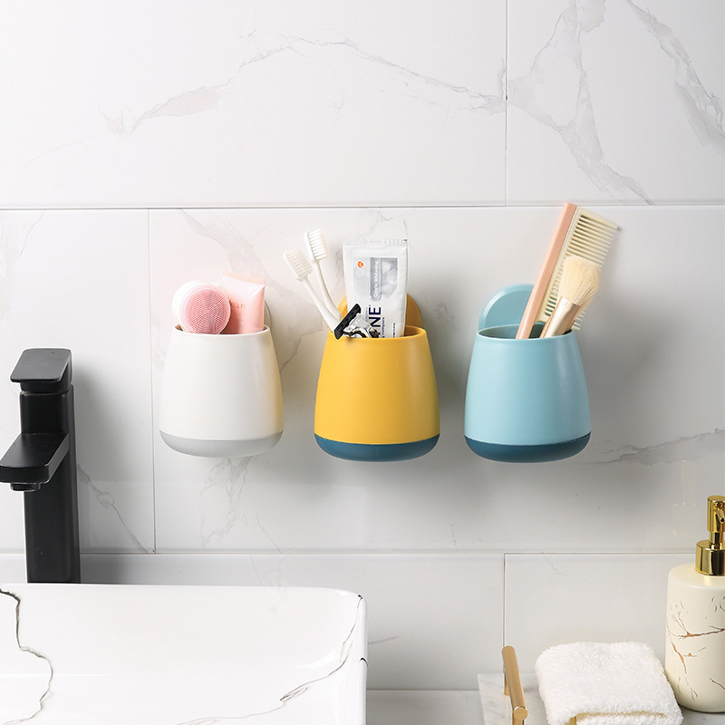 Bathroom rack wall-mounted bathroom wash hand-free punching paste suction cup kitchen vanity wall storage box