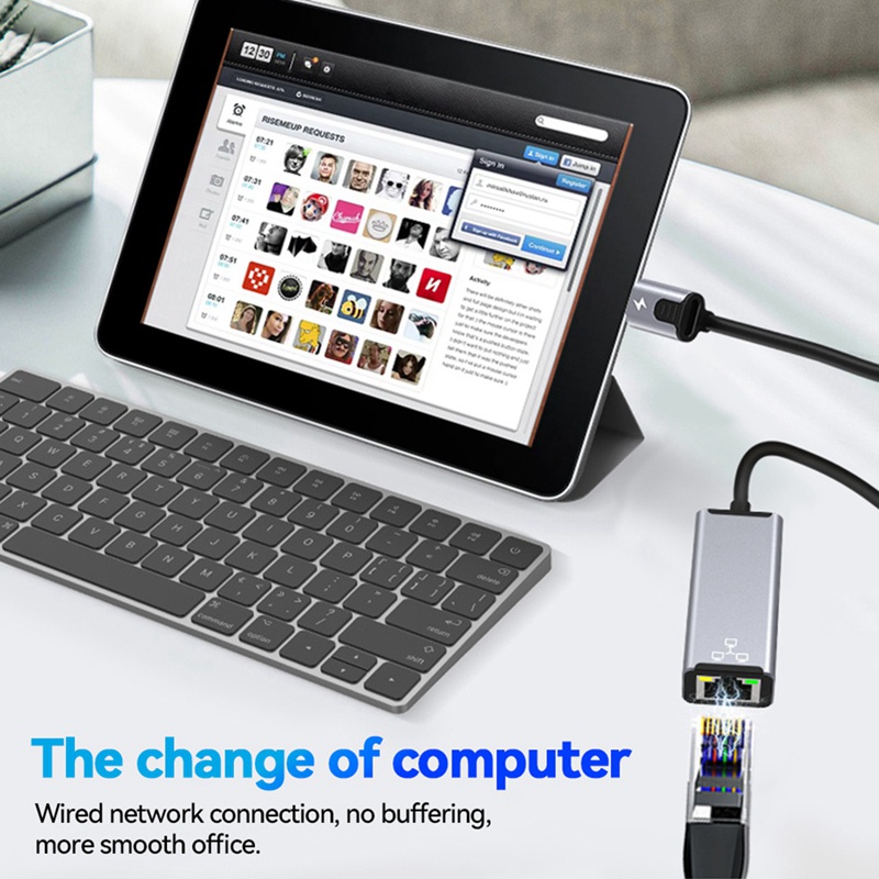 Adapter Chuyển Đổi 8-Pin Sang RJ45 PD20W 100Mbps Cho iPhone / iPad