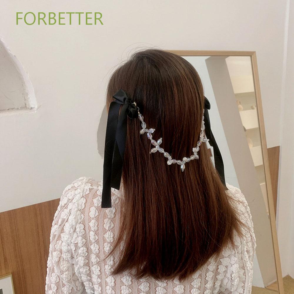 FORBETTER Fashion Hair Clip Bow-knot Headwear Bow Hairpin Trendy Party Jewellery Hair Accessories Korean|Beads Pendant For Women Barrettes/Multicolor