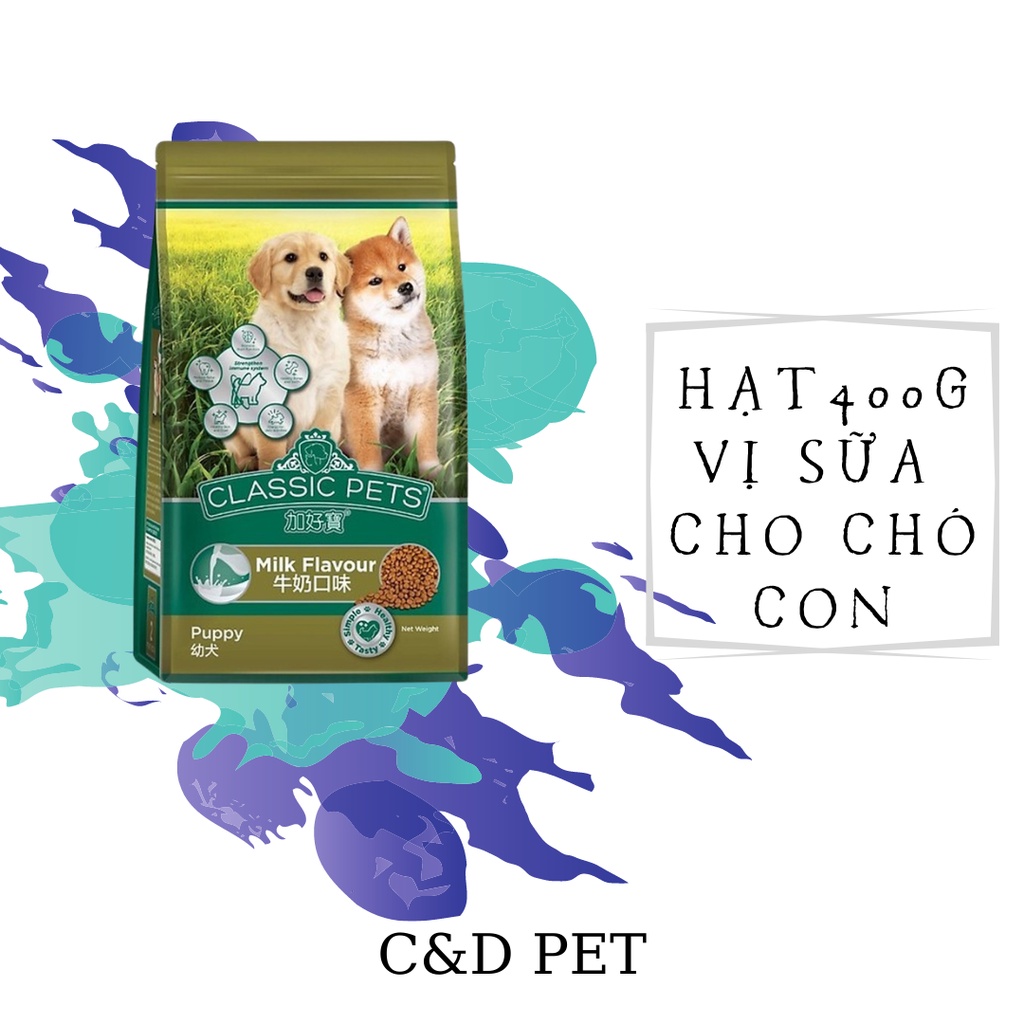 Hạt Classic Pets vị sữa dành cho cún con 400g