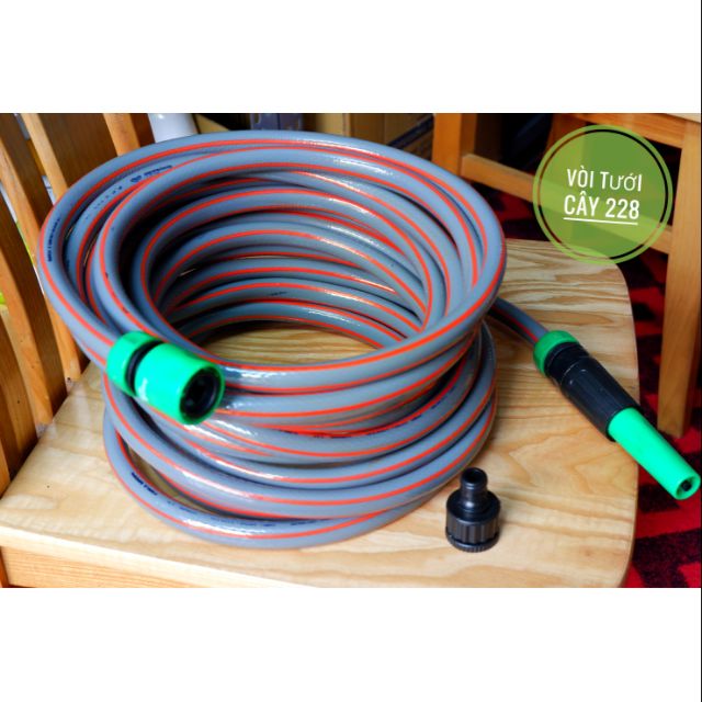 Bộ dây vòi tưới 15 mét tăng áp đa năng siêu bền. Tưới cây, rửa xe ...