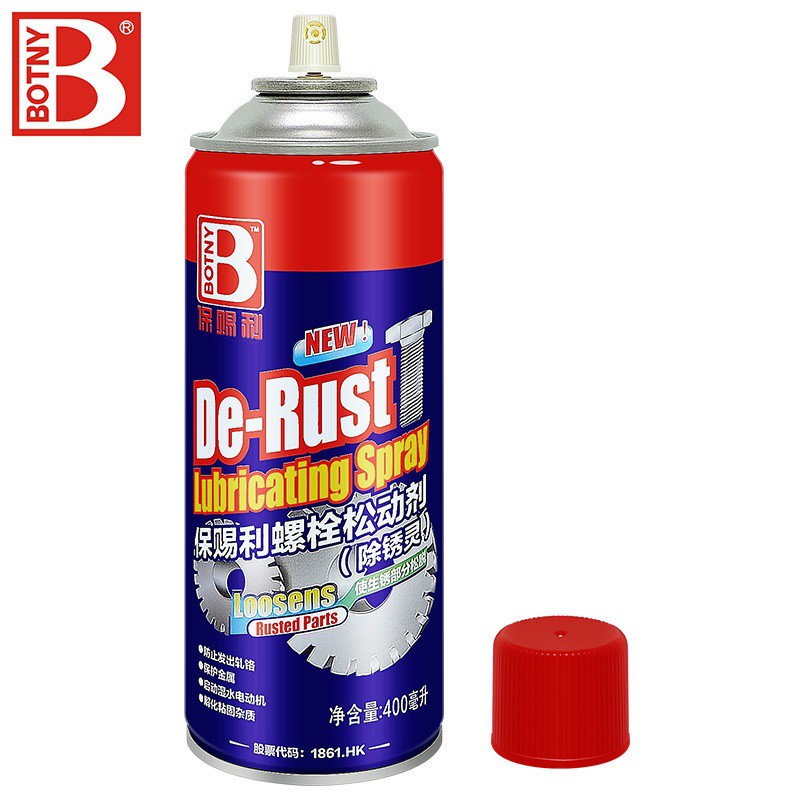 Chai Xịt Chống Rỉ Sét Và Bôi Trơn Ốc Vít Kim Loại De-Rust Lubricating Spray Botny B-1165 Dung Tích 400ml