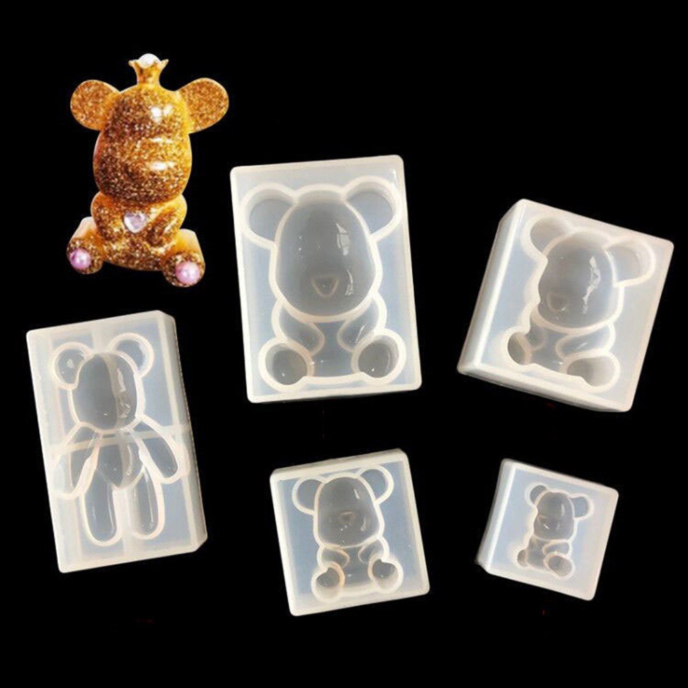 Khuôn Silicon Làm Móc Chìa Khóa Hình Gấu Dễ Thương