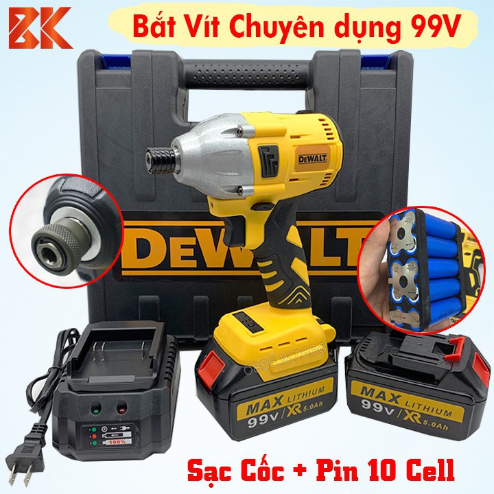 Máy chuyên bắt vít DEWALT 99V 2 Pin, Máy Khoan, Bắn Vít dùng Pin Dewalt, Lõi Đồng, Pin 10 Cell