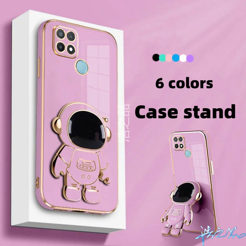 Ốp Điện Thoại Có Giá Đỡ Mạ Điện 6D Sáng Tạo Cho OPPO A15S A15 A16 A16S 2022