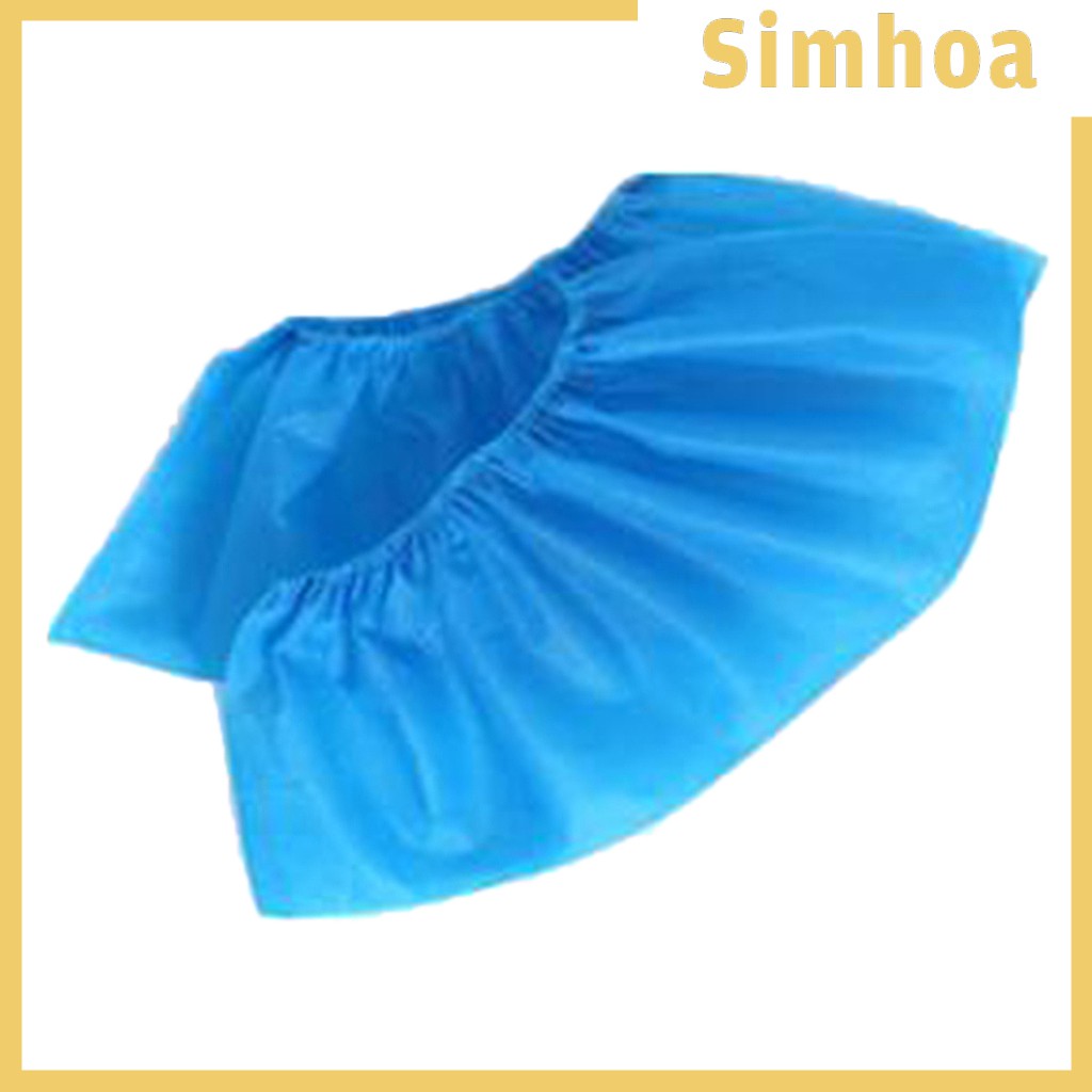 100 Pack Disposable Non-woven Cloth Boot &amp; Shoe Cover Nonslip Overshoes One Siz