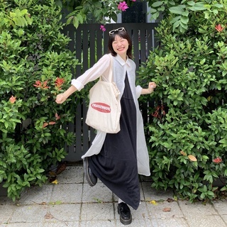 WEDNESDAY Áo sơ mi chất vải tơ linen dáng dài hàn quốc- Long Shirt