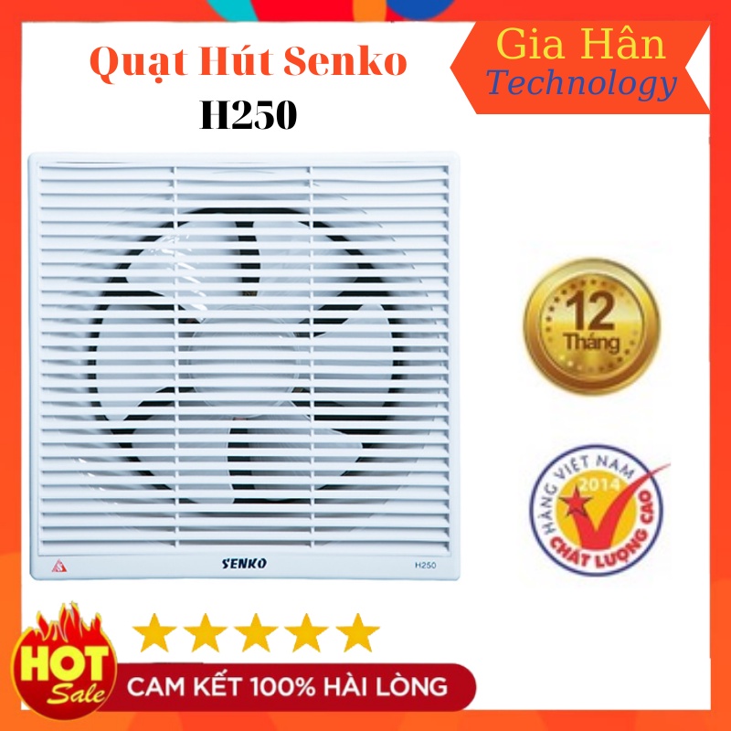 Quạt Thông Gió 2 Chiều Senko H250 40W Quạt Âm Tường Hút Mùi Thanh Lọc Không Khí Chạy Êm