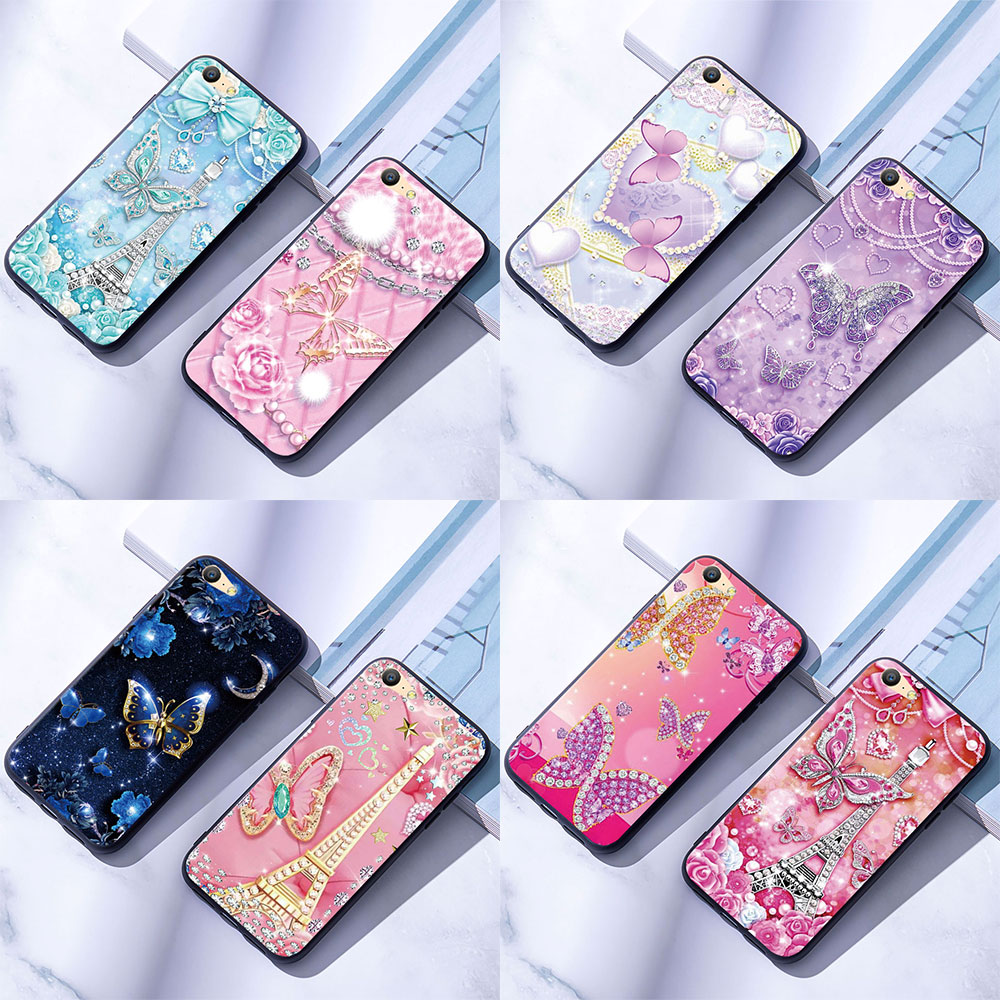 Ốp Điện Thoại Mềm Oppo A37 / A39 / A57 / A59 / A71 / A73 / A83 / A1 / F1S Bướm Kim Cương