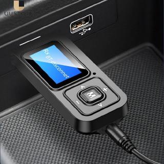 Bộ thu phát âm thanh bluetooth t12 5.0 có màn hình lcd và nút chỉnh với đầu cắm 3.5mm