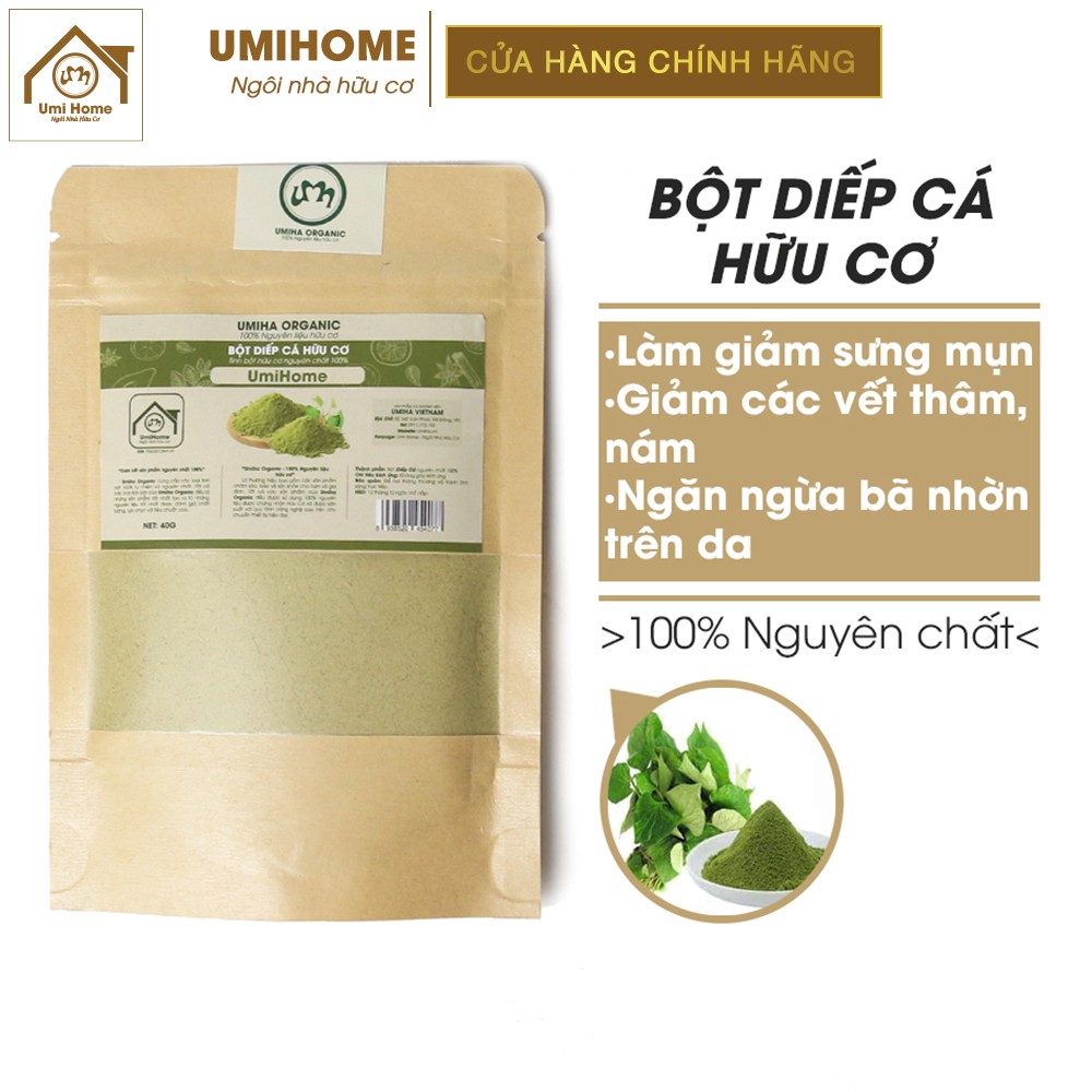 Bột Diếp Cá hữu cơ UMIHOME nguyên chất | Fish lettuce powder 100% Organic 40G