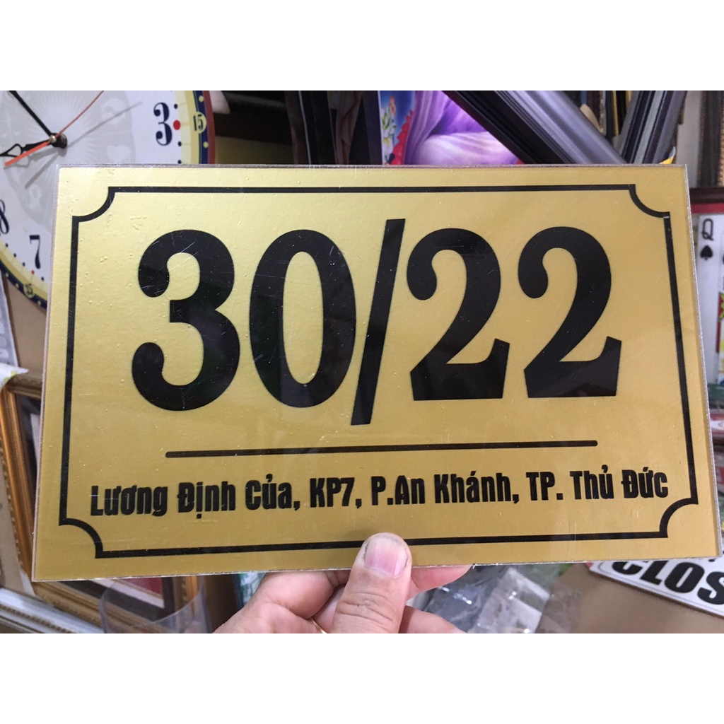 Biển số nhà, bảng phòng ban, phòng chức năng bằng mica, thiết kế yêu cầu