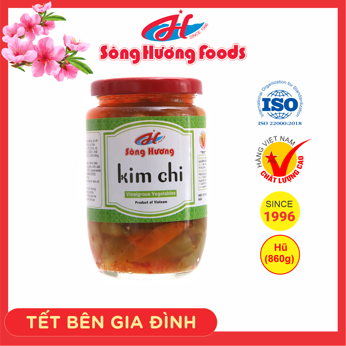 Kim Chi Sông Hương Foods Hũ 860g - Làm quà Tết , ăn kèm chả lụa , bánh chưng , lạp xưởng , tôm khô , nem chua