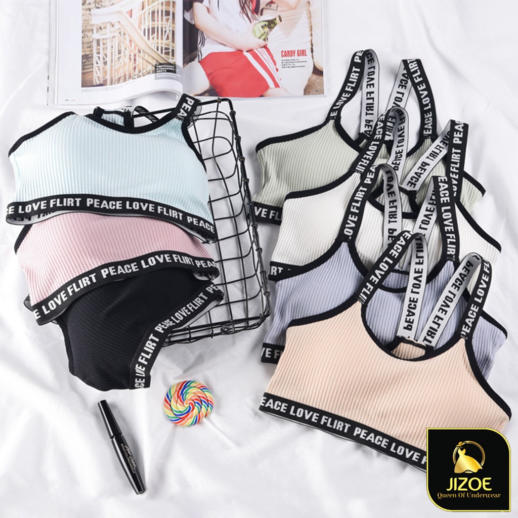 Áo bra nữ thể thao tập GYM len gân tăm 2 dây JIZOE ALT25