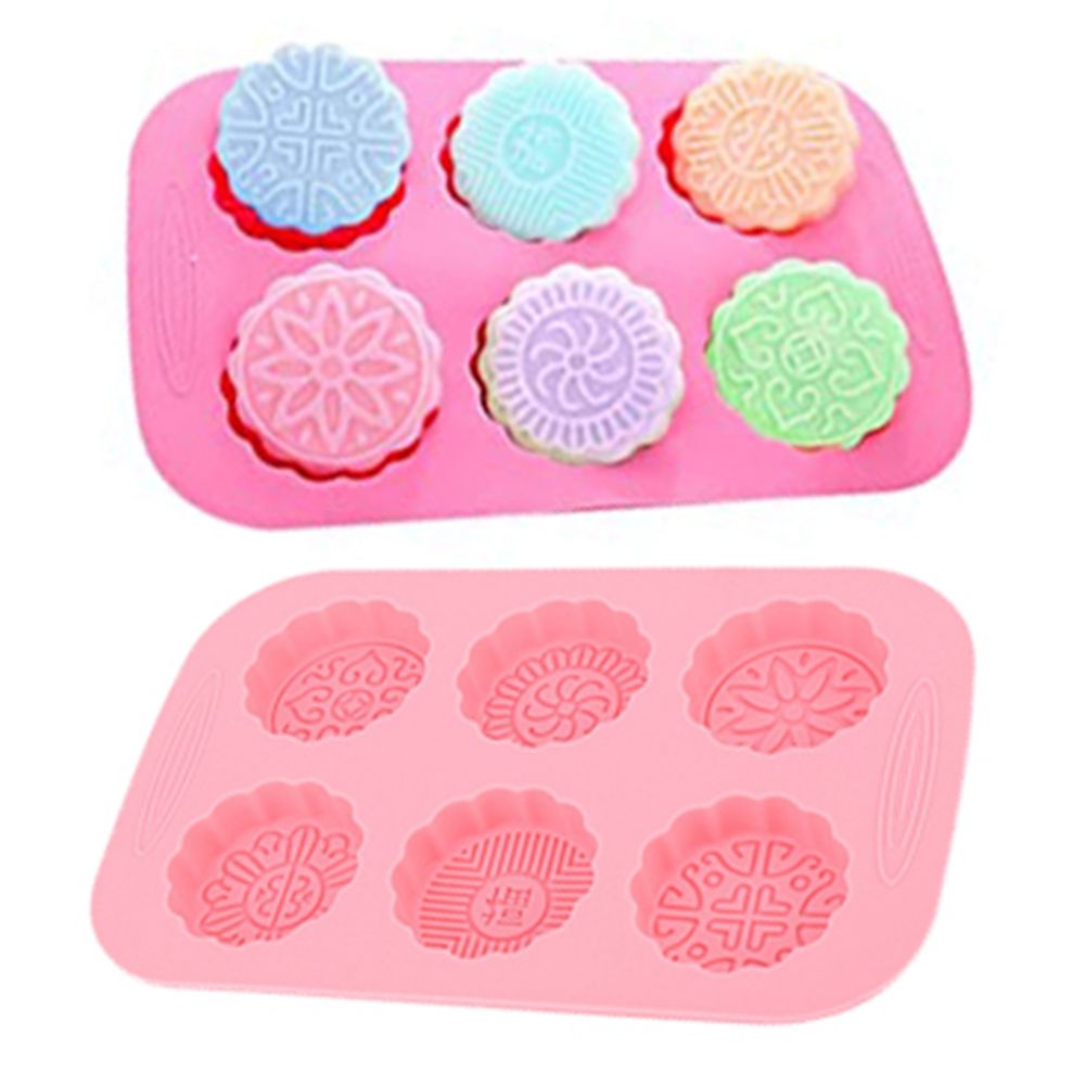 Epoch Khuôn Làm Bánh Trung Thu / Xà Phòng 6 Ngăn Hình Tròn Bằng Silicon Có Thể Tái Sử Dụng