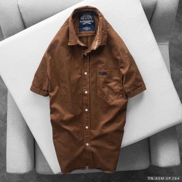 Áo sơ mi cộc tay kaki thêu túi ÁMCT04 | BigBuy360 - bigbuy360.vn