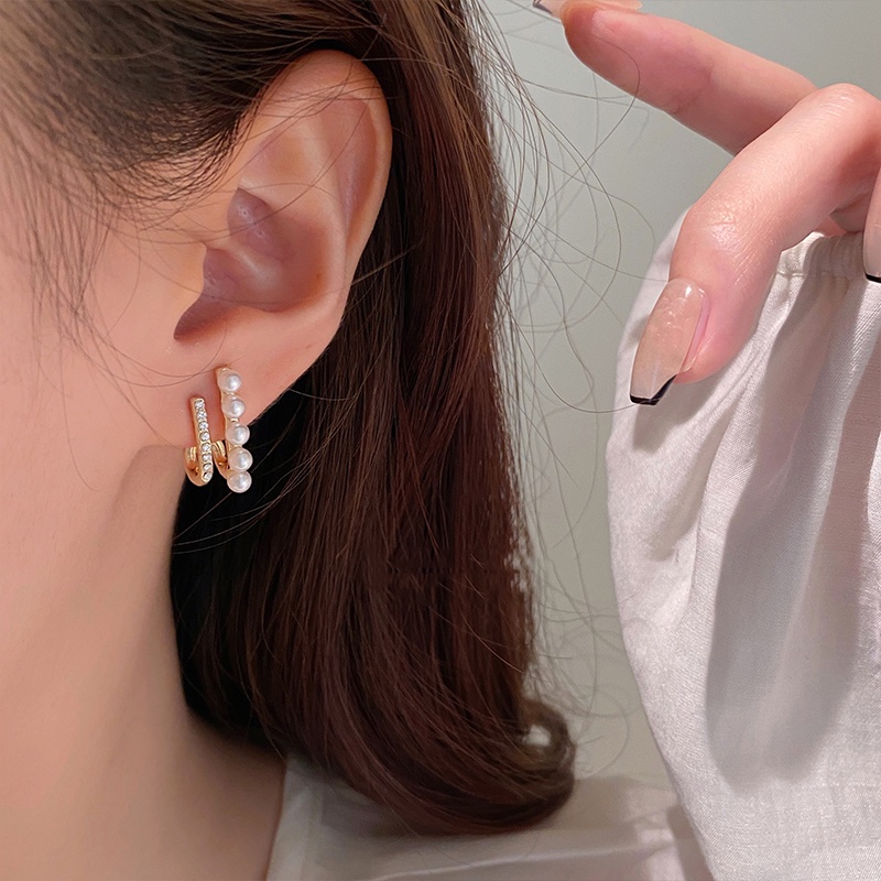 Khuyên Tai Nữ Đính Ngọc Trai Thiết Kế Sang Trọng