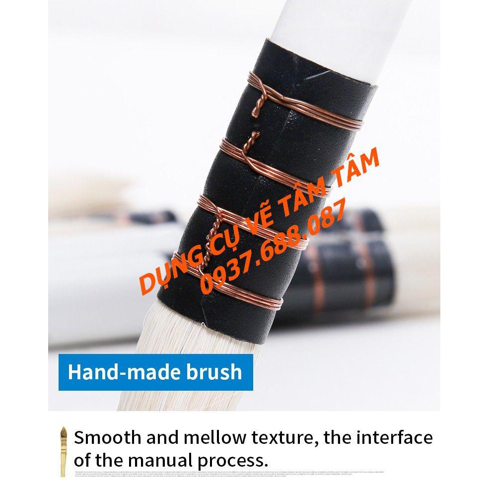 [ TÂM TÂM ]-Cọ Mop lông dê ART SECRET 23RSG, Cọ Mop lông dê cán gỗ trắng 23 RSG-