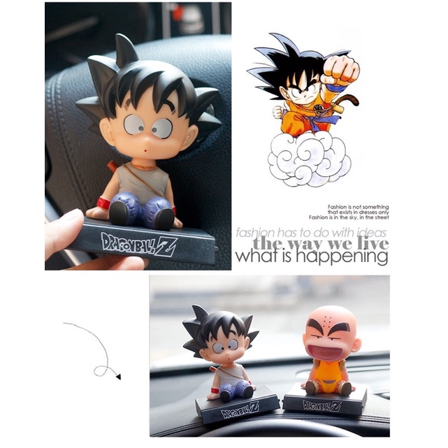 [Thanh lý - Xả kho] Mô hình Son Goku, Krillin - Dragon Ball lắc lư đầu kèm giá điện thoại trang trí taplo, Decor phòng | BigBuy360 - bigbuy360.vn