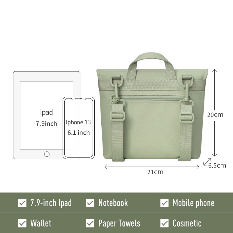 Ba lô MAH Oli mini màu xanh lá cây dáng nhỏ đơn giản dễ thương