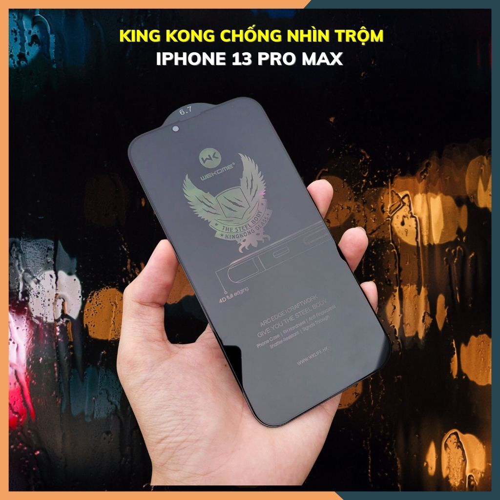 iphone 13 pro max_ Kính cường lực kingkong chống nhìn trộm chống bám vân tay chính hãng-phụ kiện linh huỳnh